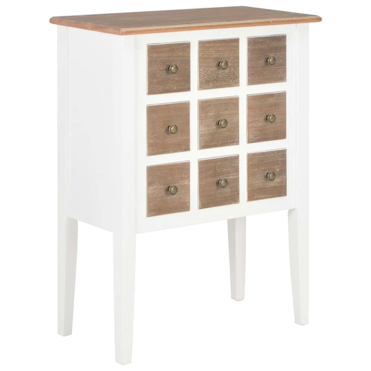 vidaXL Sideboard White 21.3"x11.8"x31.5" Solid Wood