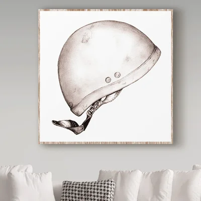 'Jockey Helmet 2' Graphic Art Print on Wrapped Canvas