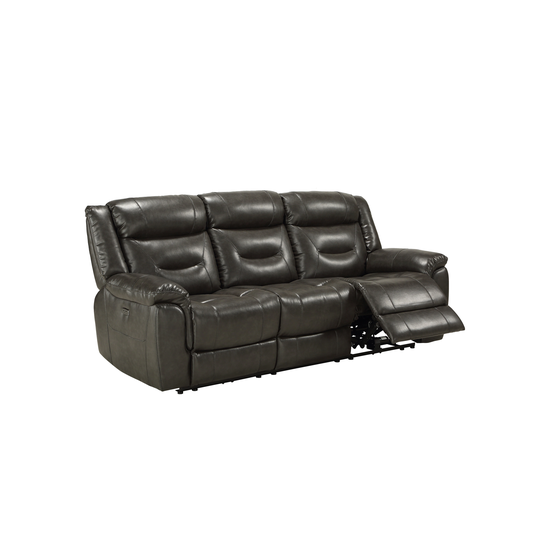 Copper Grove Harad Grey Faux Leather Power Motion Sofa