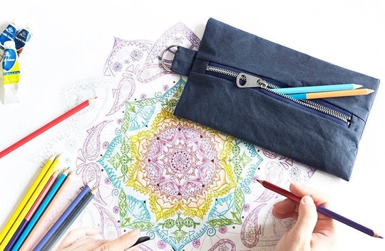 Large Pencil Case, Holder, Pouch, Best Gift, Gift For Men, For Artist, Christmas Gifts, Waxed Canvas Pouch