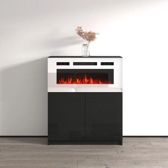 Carla 01 WH-EF Electric Fireplace Sideboard