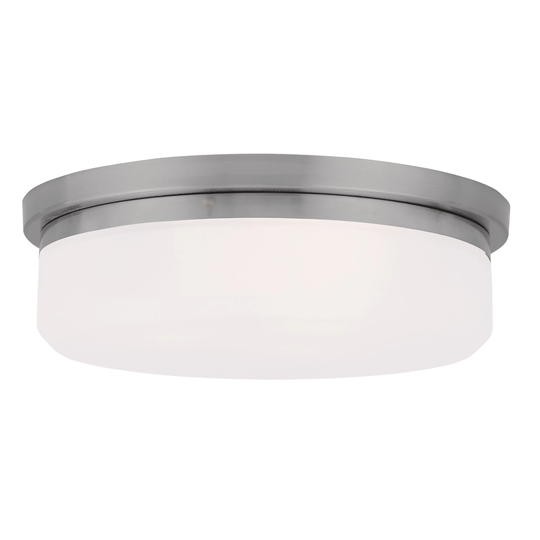 Livex Lighting Stratus Brushed-nickel and Satin Opal White Glass Ceiling-mount