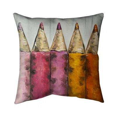 Colouring Pencils - Double Sided Print Indoor Pillow - 18X18