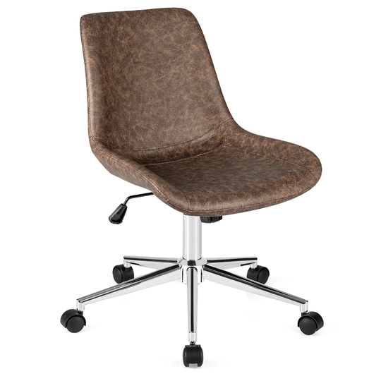 Modern Home Office Ergonomic Chair Armless Swivel Computer Chair