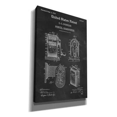Pencil Sharpener Blueprint Patent Chalkboard - Wrapped Canvas Print