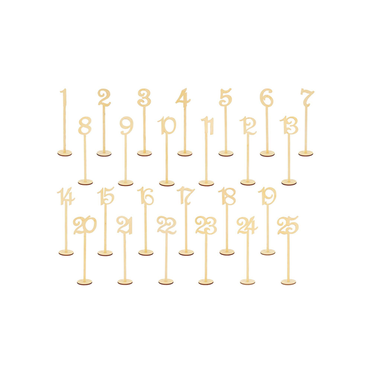 Wedding Table Numbers, Sign For Weddings, 13.5-13.75", 1-25, Wood Number With Stand, Diy, Rustic Centerpiece, Decoration