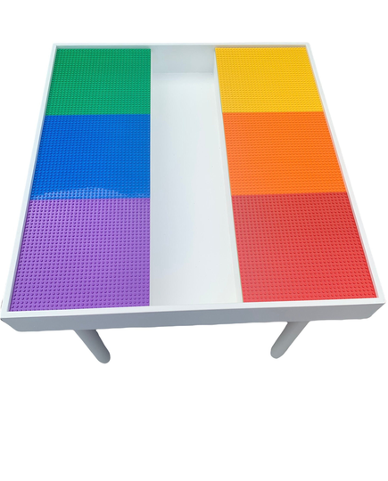 Kids Activity Table With Storage, Building Bricks Table, Building Blocks Kids Art Train