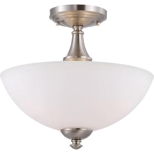 Nuvo 'Patton' 3-light Brushed Nickel Semi-flush Fixture