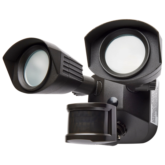 LED Security Light - Dual Head - Bronze Finish - 4000K - with Motion Sensor - 120V