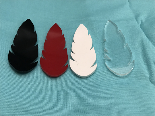 Choice Of 16 Colors Acrylic Feather #1 Blanks With Or Without Holes