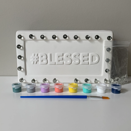 Lighted Blessed Marquee Paint Kit, Diy Pottery Painting Night Light Kids Room Decor, Nursery Decor