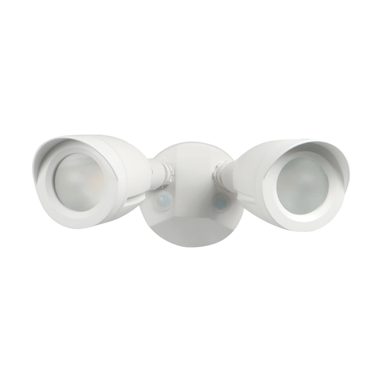 LED Security Light Dual Head White Finish 3000K