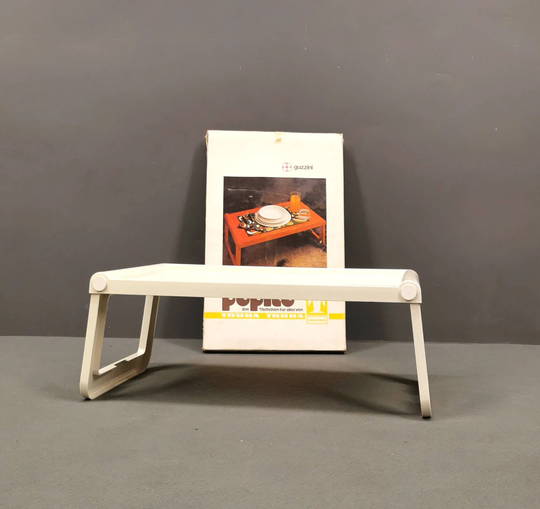 Guzzini Pepito, White Side Table, Design By Luigi Massoni, Made in Italy 70's, Breakfast & Coffee Table