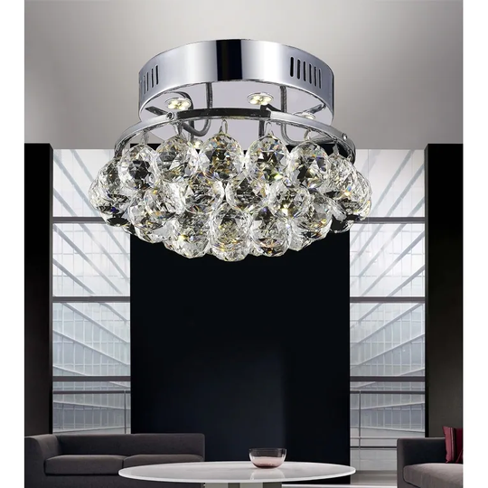 3 Light Flush Mount with Chrome Finish