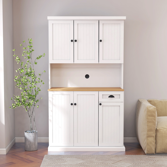 Buffet with Hutch, Kitchen Storage Cabinet, Sideboard with Wide Top