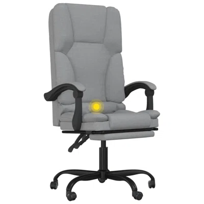 Red Barrel Studio® Massage Reclining Office Chair Light Gray Fabric
