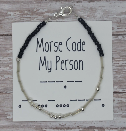 Morse Code Bracelet, Friendship Bracelets, Bead Bracelet, Seed Silver Gift For Her, My Person Bracelets