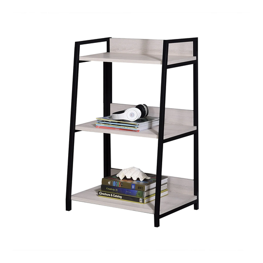 3-Tier Wooden Bookshelf in Natural and Black Finish