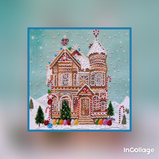 Diy Mid-Sized Bead Embroidery Kit Gingerbread. Beaded Wall Decor, Bead Art Pictures, Craft Beads. Art Kit, Beginner Kits