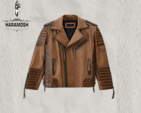 Mens Camel Color Genuine Lamb Skin Leather Jacket, Cafe Racer Biker Gifts For Husband, Black Friday Sale