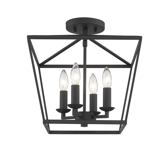 Mini Lantern Ceiling Light and Pendant in Black