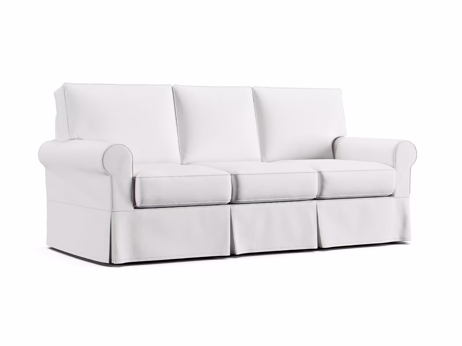 Rowe Nantucket Three Cushion Sofa Slipcover, Custom Slipcover Only For 84" in Cotton Canvas Fabric
