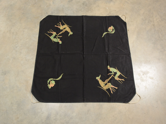 Vintage 20S 30S Card Table Cover Tablecloth Wall Hanging Flapper Art Deco Nouveau Bridge Poker Game 1920 1930 Home Decor Movie Prop