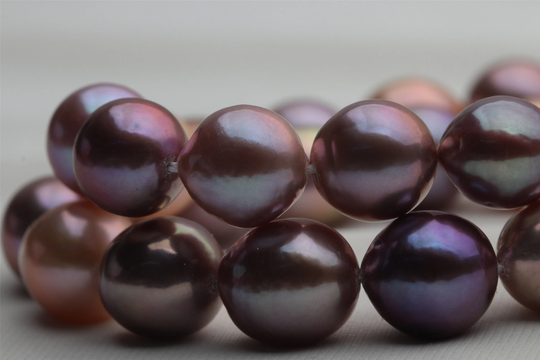 Natural Rainbow Color Freshwater Nucleated Pearl Strand, Mixed Metallic Edison Bead String, Ehf003