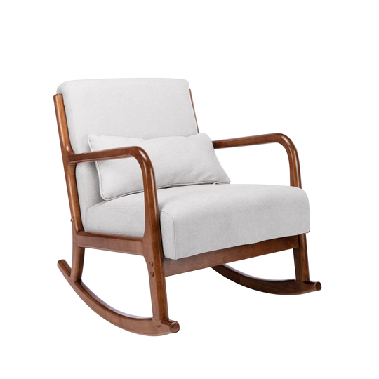 Porthos Home Ima Accent Rocking Chair, Fabric Upholstery, Rubberwood Legs