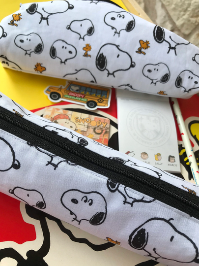 Boxy Snoopy Cotton Pencil Case Pouch Zipper Bag -stationery Zipper Bag Organizer-Small Travel