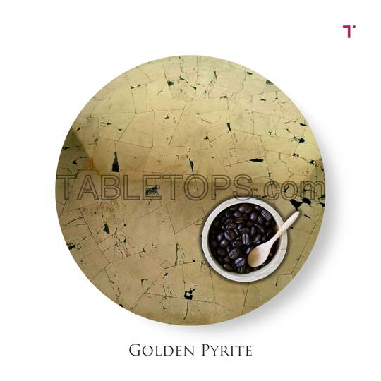 Golden Pyrite Table Top Counter Semi Precious Stone, Living Room Tabletop, Quartz Stone Surface, Cladding, Natural Healing Stones