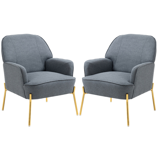 Cotton/Linen Living Room Accent Chair(Set of 2)