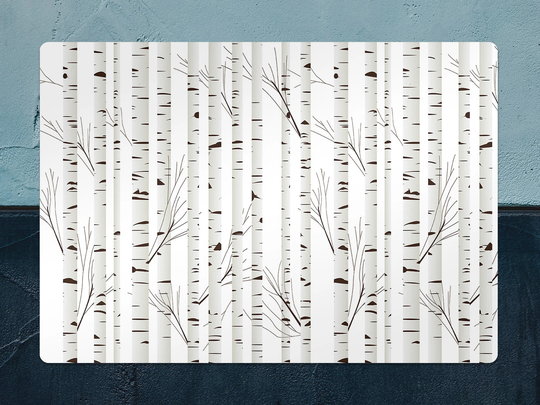 Wood Forest Imitation Chair Mat, White Protective Beige Splat Trees Vinyl Floor Pvc Flooring, Comfort Mat