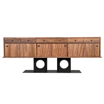 Wolf 82" Wide 5 Drawer Walnut Solid Wood Sideboard