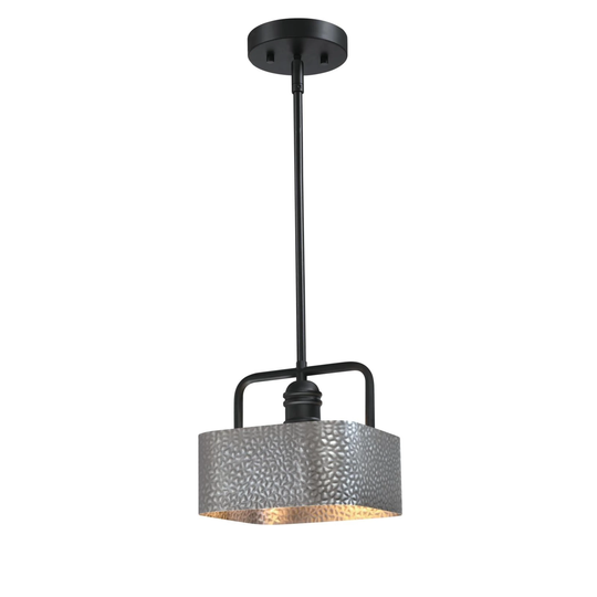 Westinghouse Lighting Bexar One Light Indoor Mini Pendant, Matte Black and Dark Pewter Finish - 1-Light