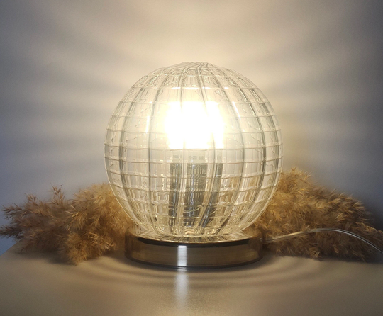 Handmade Circular Clear Table Lamp - Bedside Vintage Table