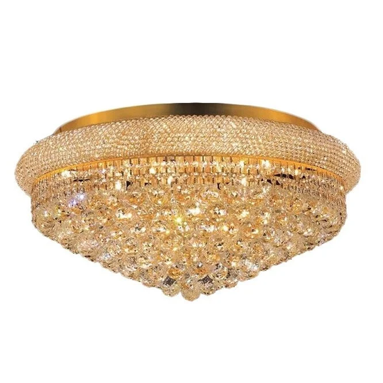 Elegant Lighting Gold 28-inch Royal Cut Crystal Clear Flush Mount