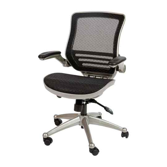 Offex Mid-Back Transparent Black Mesh Executive Swivel Office Chair