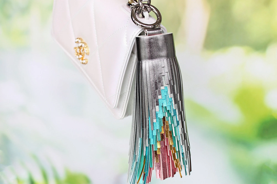 5 Color Rainbow Leather Tassel Keychain, Customized Bag Charm