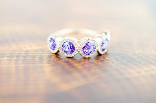 Choose Color Gold Or Silver Art Deco Pet Cremation Ring For Ashes, Personalized Cremains Animal Loss Woman, Jewelry Ashes
