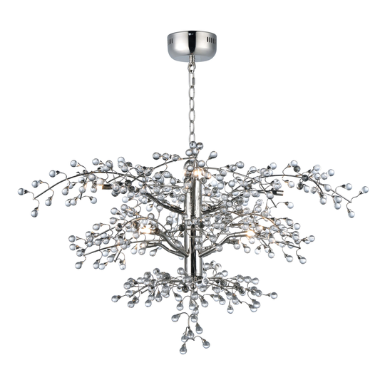 Cluster 8-light 36.75" Wide Steel Chandelier - Polished Nickel