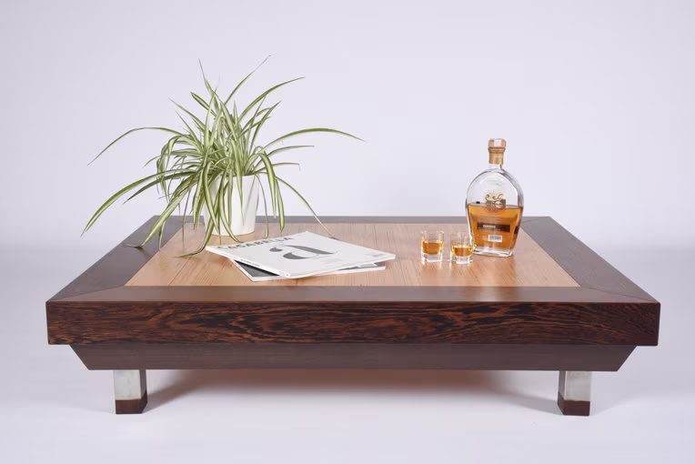 Mid-Century Square Wooden Coffee Table/Low Design For Living