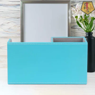 Leather Desk Organizer, Multifunctional Pen Organizer For Home And Office,Pen Holder For Desk, Office Supply Caddy For Scissors, Note,Clips And Staple