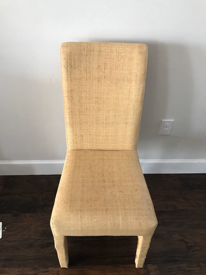 Grasscloth Wrapped Parsons Chair
