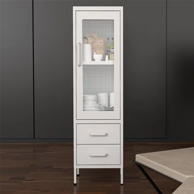 White Dining Room Sideboard With Net Door Cabinet,metal Mesh Door Cabinet