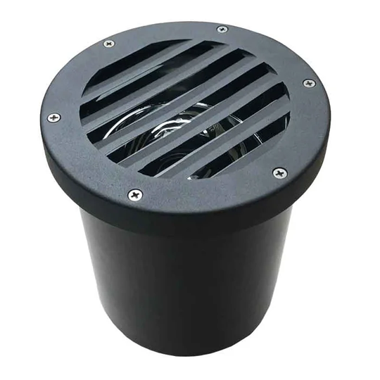 120V In Ground Well Light w/ Brass Louvered Grill Cover