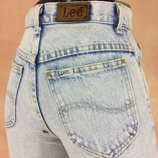 Size 24 Vintage Lee Riders Slim Fit High Waisted 90's Tiny Small Waist Western Jeans Petite Classic Girlfriends Made in Usa
