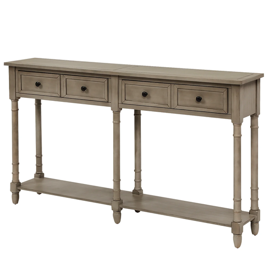 Console Table Sofa Table Easy Assembly with Two Storage Drawers