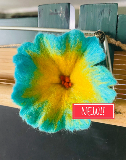 Easy Beginner Kit Wool Felt Flower - Easy Wet Felting Kit Craft Kit For Kids & Adults Useful As Brooches, Hair Pins Decor