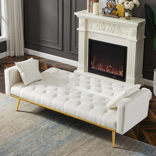 Convertible Folding Velvet Sofa Bed, Sleeper Sofa Couch